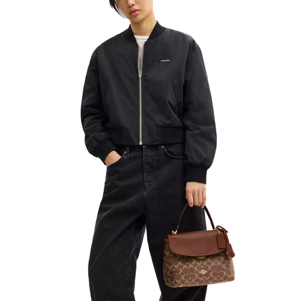 Coach Women's Emory Top Handle Bag In Signature Chenille Gold/Light Khaki/Vintage Brown