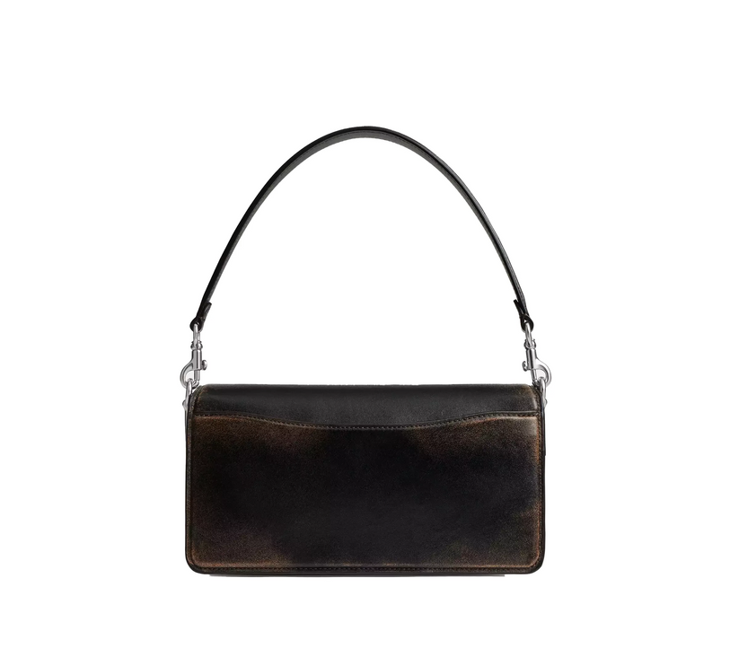 Coach Women's Tabby Shoulder Bag 26 In Loved Leather Silver/Black Brown