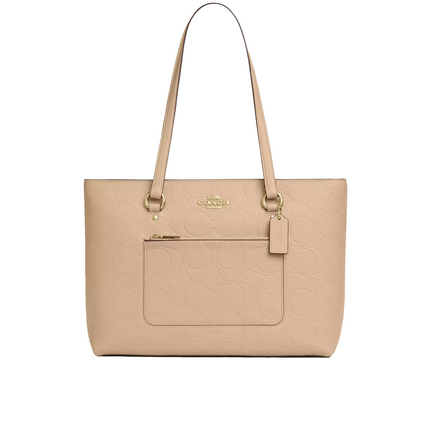 Coach Women's Station Tote Bag In Signature Leather Gold/Oat