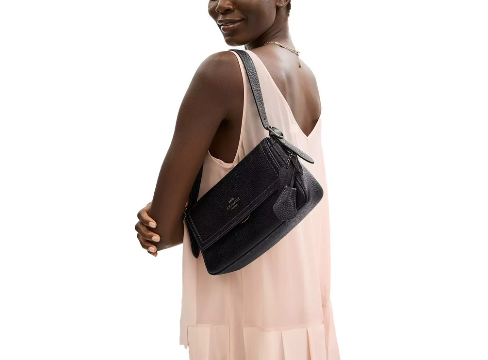 Coach Women's Etta Small Flap Shoulder Bag Gunmetal/Black