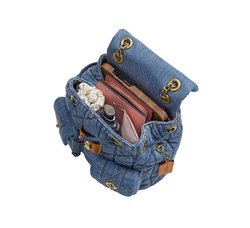 Coach Women's Tabby Backpack With Quilting Brass/Indigo