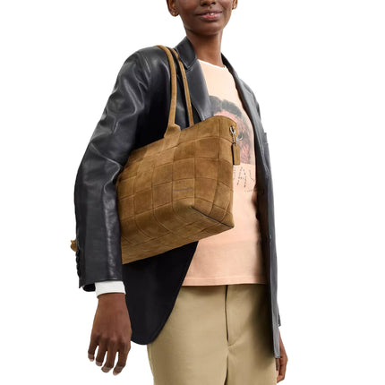 Coach Women's Alter/Ego Large Tote Bag In Upcrafted Suede Cedar Suede