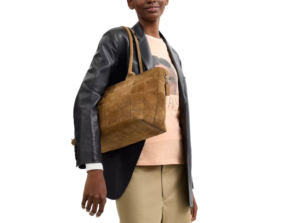 Coach Women's Alter/Ego Large Tote Bag In Upcrafted Suede Cedar Suede