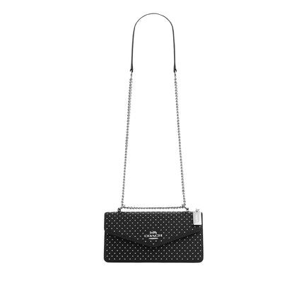 Coach Women's Klare Envelope Crossbody Bag With Rivets Black/Silver
