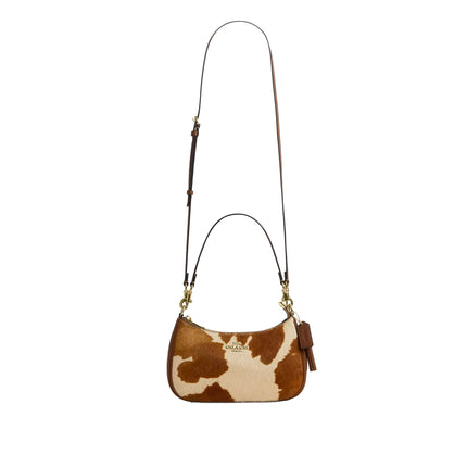 Coach Women's Teri Shoulder Bag In Haircalf With Cow Print Gold/Cow Multi