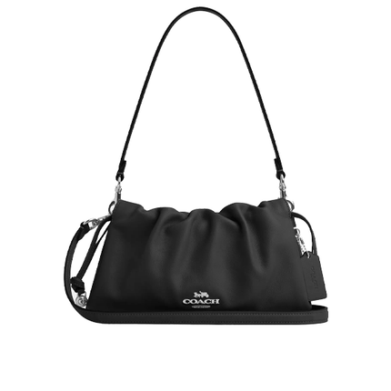 Coach Women's Faye Shoulder Bag With Ruching Silver/Black