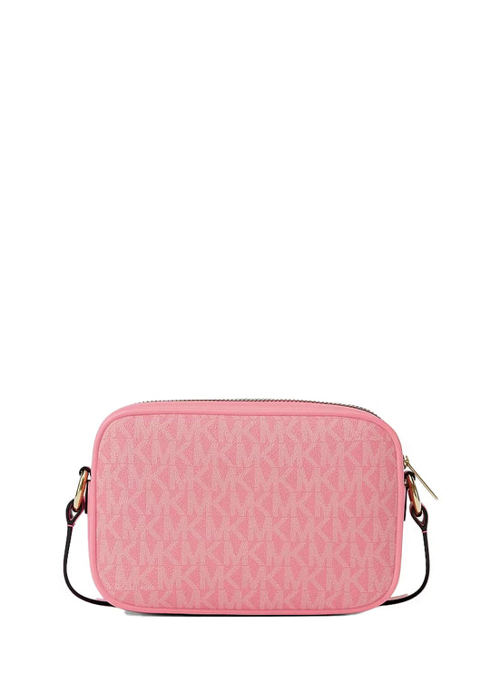 Michael Kors Women's Jet Set Small Signature Logo Camera Crossbody Bag Carnation