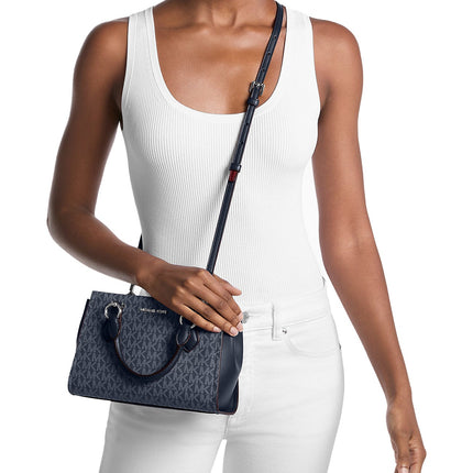 Michael Kors Women's Marilyn Small Signature Logo Messenger Bag Admiral