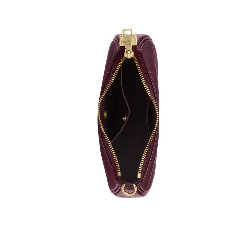 Coach Women's Teri Mini Crossbody Bag With Quilting Gold/Merlot