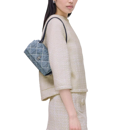 Marc Jacobs Women's The Quilted Denim Mini Dual Shoulder Bag Blue