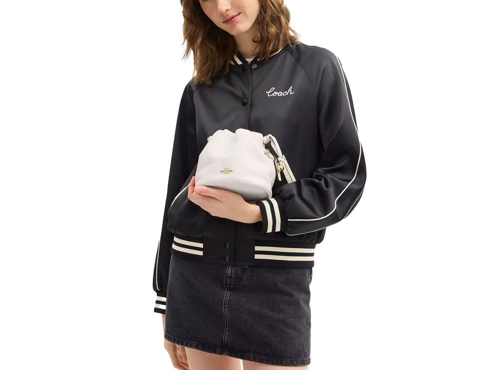 Coach Women's Faye Mini Drawstring Bag With Ruching Gold/Chalk