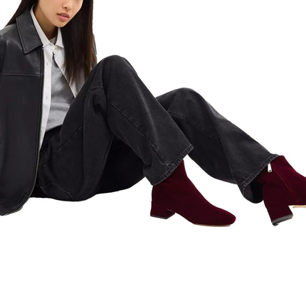 Coach Women's  Block Heel Bootie Burgundy/Merlot