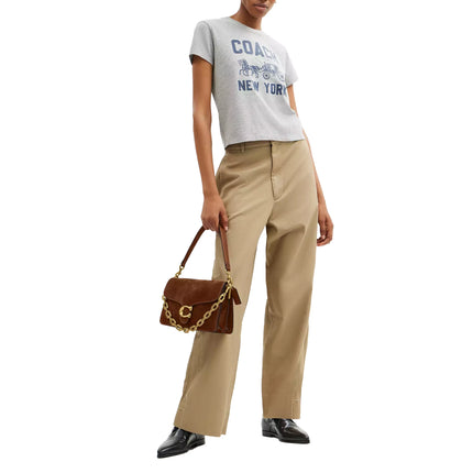 Coach Women's Chain Tabby Shoulder Bag Suede/Brass/Warm Brown