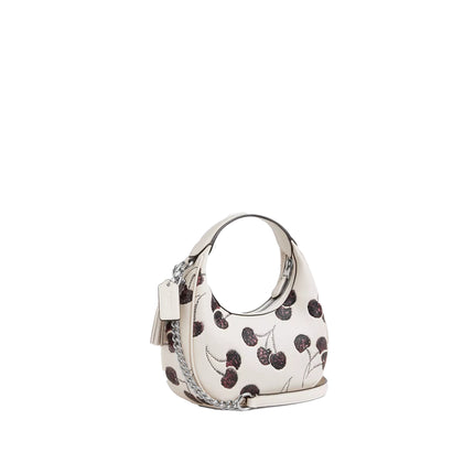 Coach Women's Carmen Mini Crossbody Bag With Cherry Print White/Silver