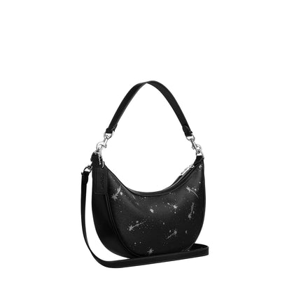 Coach Women's Aria Shoulder Bag With Star Print Silver/Black Multi