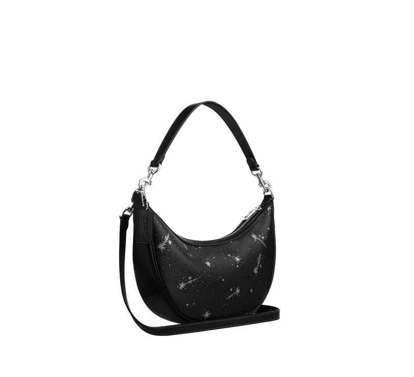 Coach Women's Aria Shoulder Bag With Star Print Silver/Black Multi