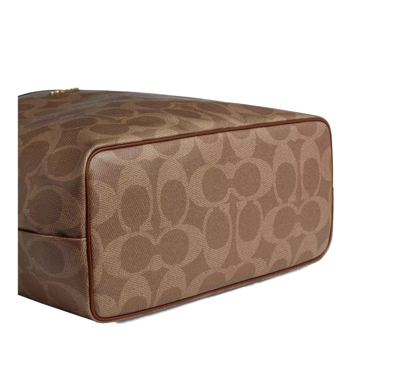 Coach Women's Large City Tote Bag In Maxi Signature Canvas Gold/Tan/Brown