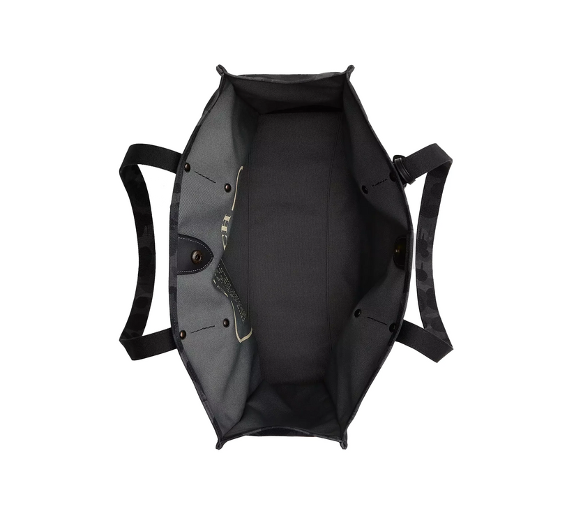 Coach Unisex Tote With Camo Print And Rexy Charcoal Multi