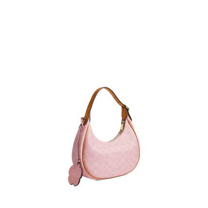 Coach Women's Emily Shoulder Bag In Signature Canvas With Charms Gold/Powder Pink