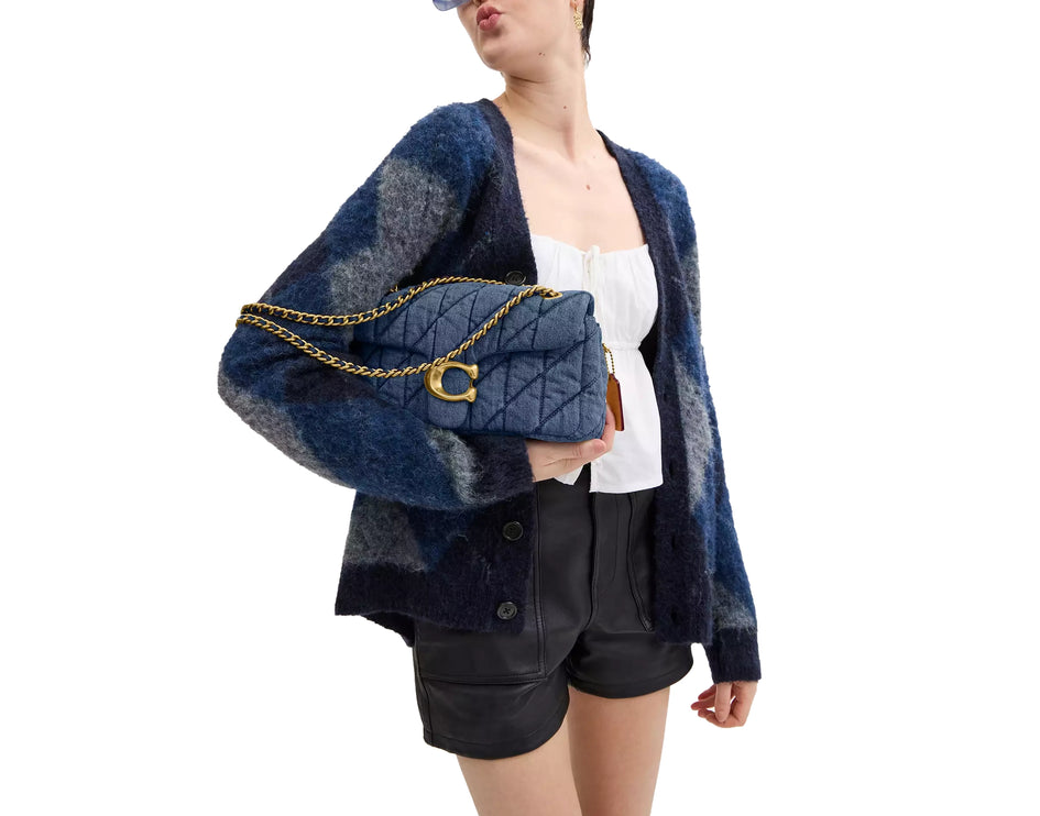 Coach Women's Tabby Shoulder Bag 26 With Quilting Denim/Brass/Indigo