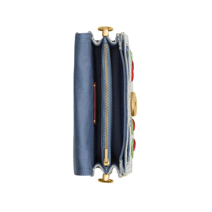 Coach Women's Tabby Shoulder Bag 20 With Cherry Embroidery Brass/Denim