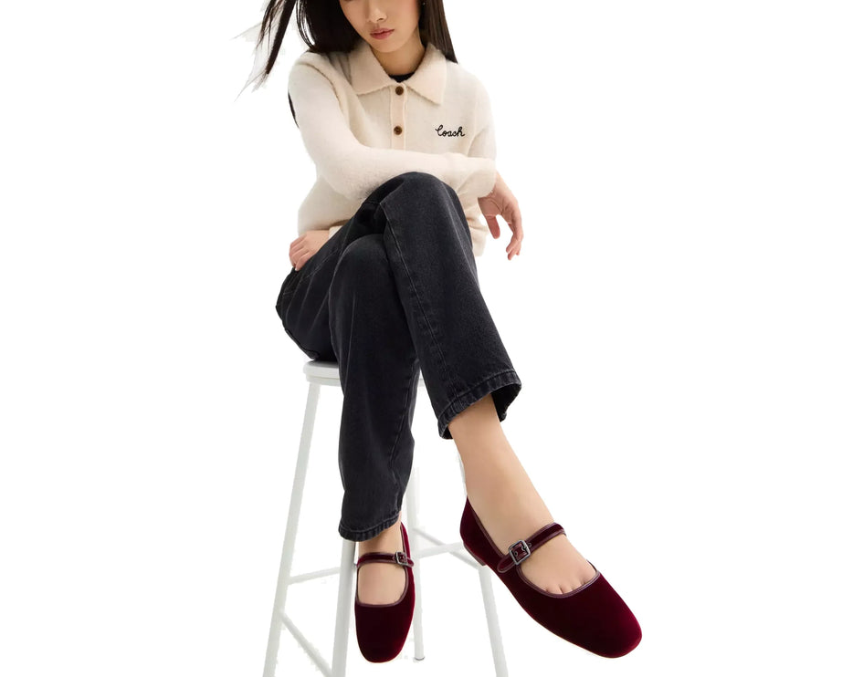 Coach Women's C Rivet Mary Jane Burgundy/Merlot