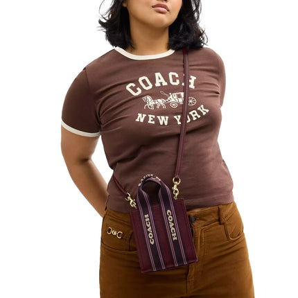 Coach Women's Smith Mini Tote Bag Maroon/Gold