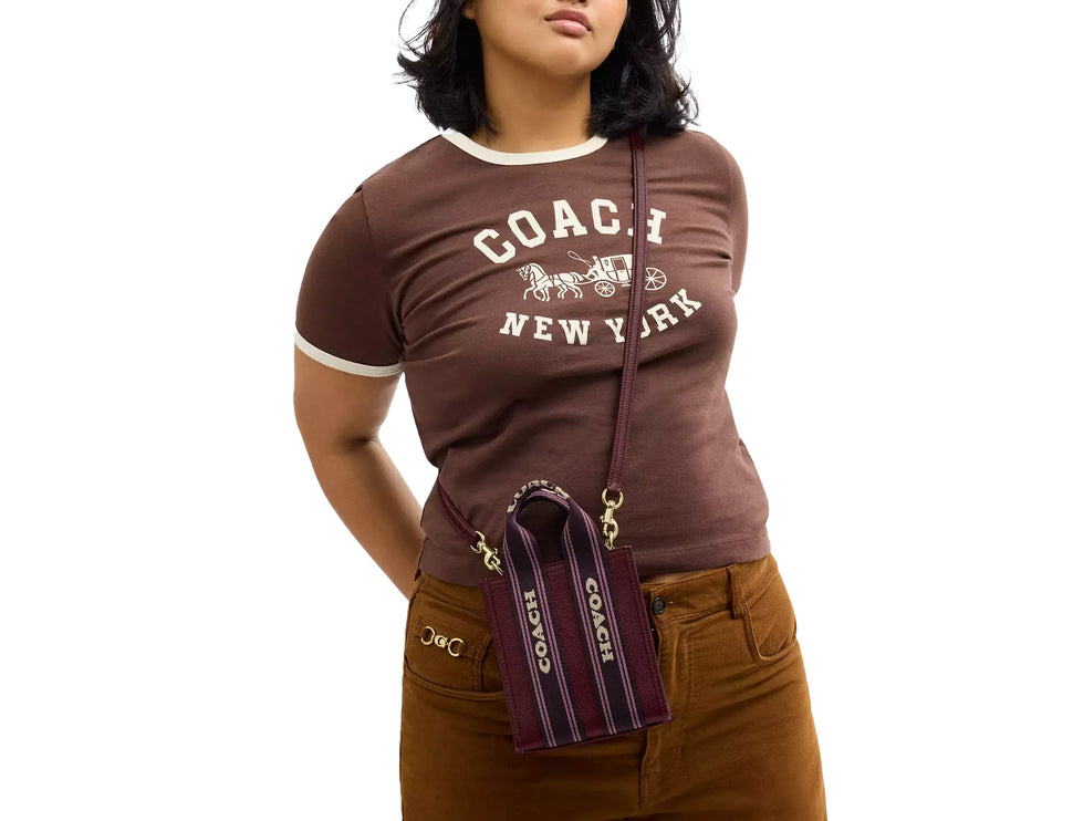 Coach Women's Smith Mini Tote Bag Maroon/Gold