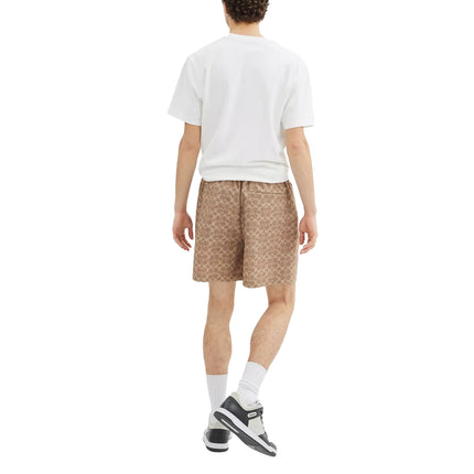 Coach Men's Signature Swim Trunks In Recycled Polyester Tan Signature