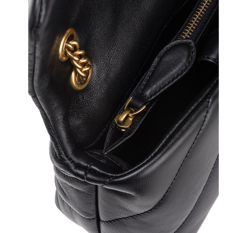 Pinko Women's Mini Love Bag Puff Maxi Quilt Black/Gold