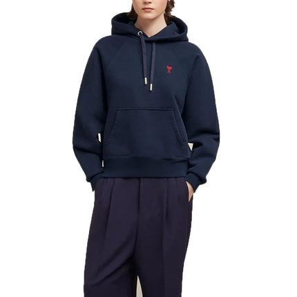 AMI Alexandre Mattiussi Unisex Ami de Coeur Hoodie Small Logo Nautic Blue