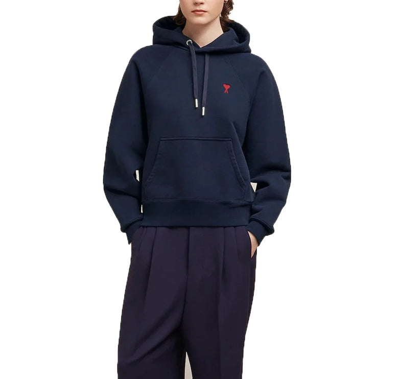 AMI Alexandre Mattiussi Unisex Ami de Coeur Hoodie Small Logo Nautic Blue