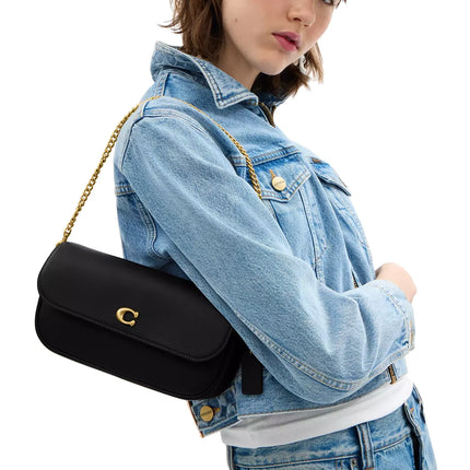 Coach Women's Brook Flap Chain Bag Brass/Black