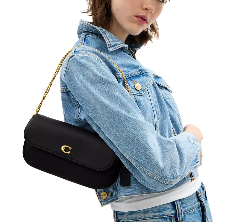 Coach Women's Brook Flap Chain Bag Brass/Black