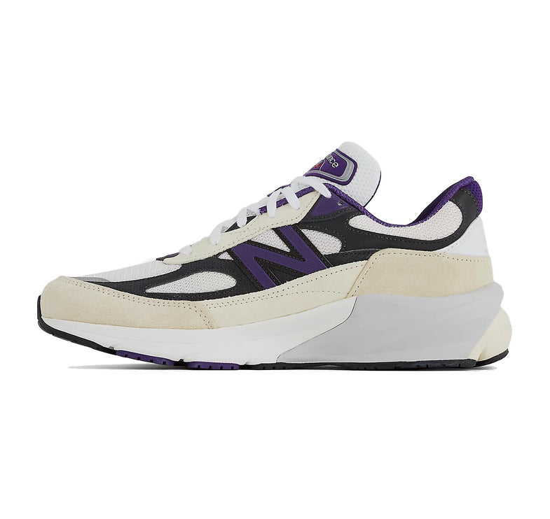 New Balance Unisex Made in USA 990v6 White with Black Plum and Phantom U990WB6