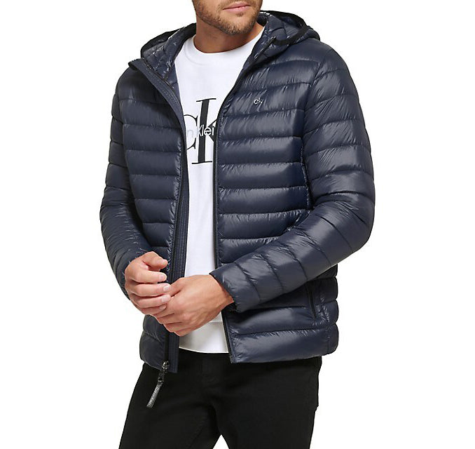 Calvin Klein Men's Hooded Jacket Denim Blue - Hemen Kargoda