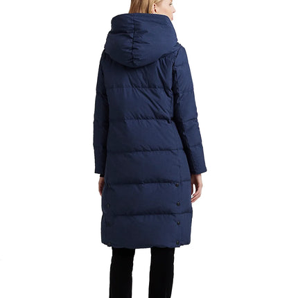 Polo Ralph Lauren Women's Oversize Collar Quilted Down Coat Navy