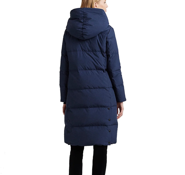 Polo Ralph Lauren Women's Oversize Collar Quilted Down Coat Navy