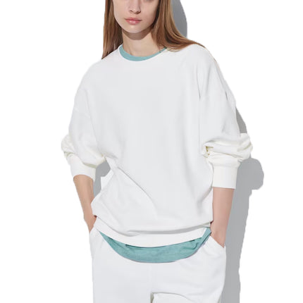 Uniqlo Women's Crew Neck Long Sleeve Sweatshirt 00 White