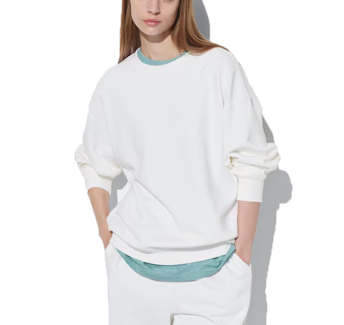 Uniqlo Women's Crew Neck Long Sleeve Sweatshirt 00 White