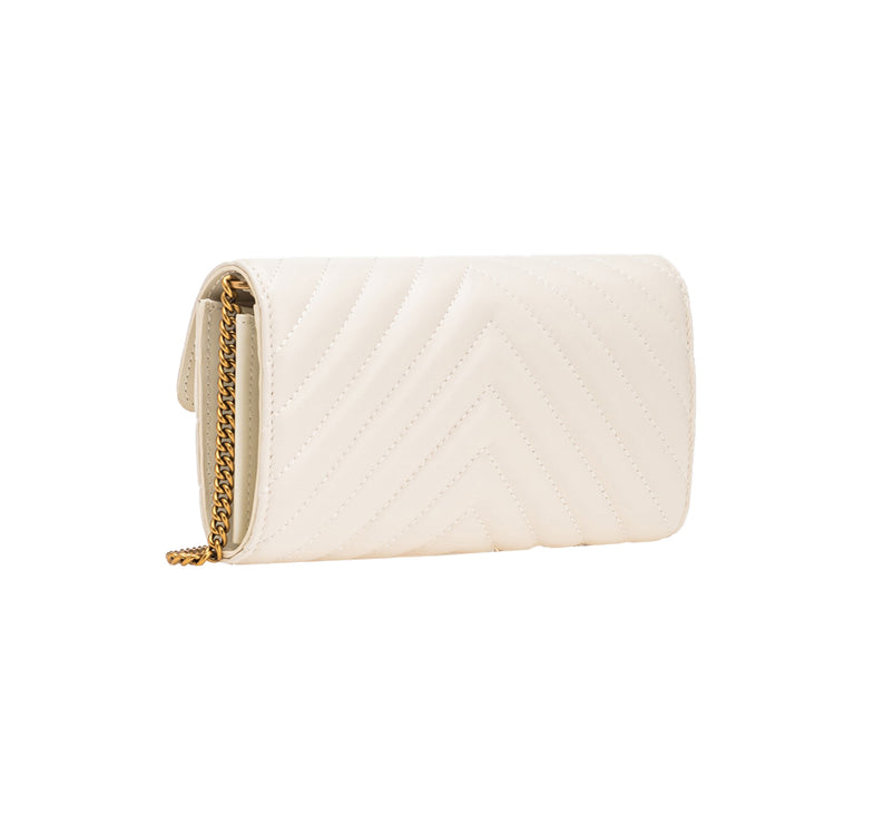 Pinko Women's Love Bag One Wallet Chevron White