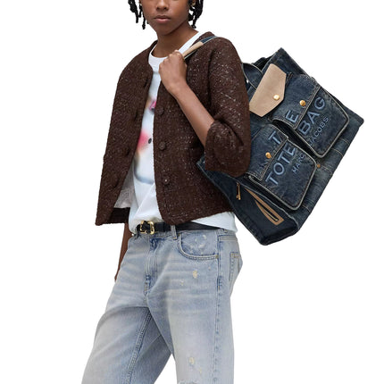 Marc Jacobs Women's The Denim Suede Large Cargo Tote Bag