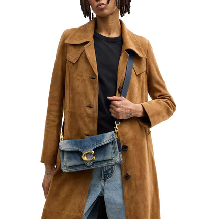 Coach Women's Tabby Shoulder Bag 26 In Regenerative Cotton Denim Brass/Dark Indigo