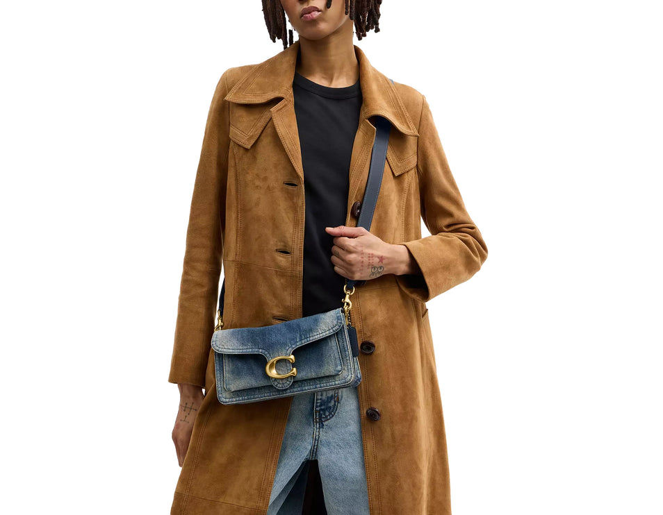 Coach Women's Tabby Shoulder Bag 26 In Regenerative Cotton Denim Brass/Dark Indigo