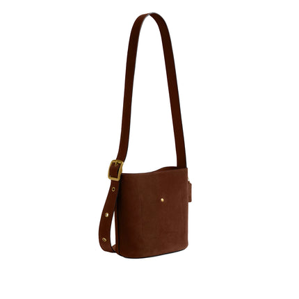 Coach Women's Bleecker Bucket Bag 21 Suede/Brass