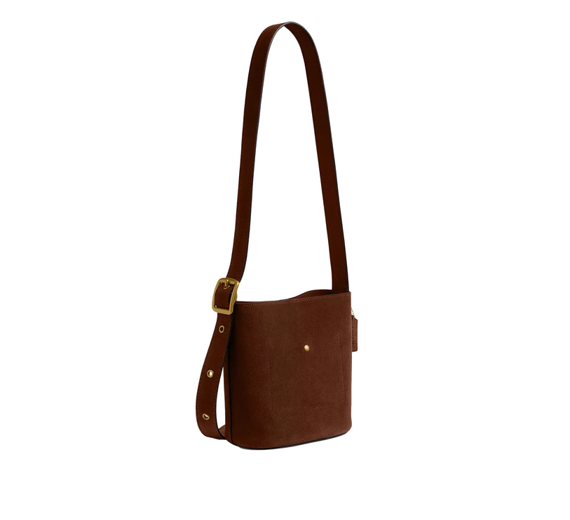 Coach Women's Bleecker Bucket Bag 21 Suede/Brass