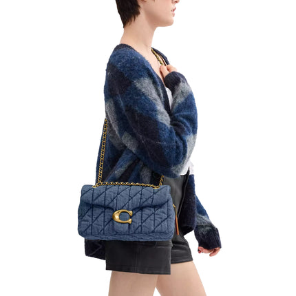 Coach Women's Tabby Shoulder Bag 26 With Quilting Denim/Brass/Indigo