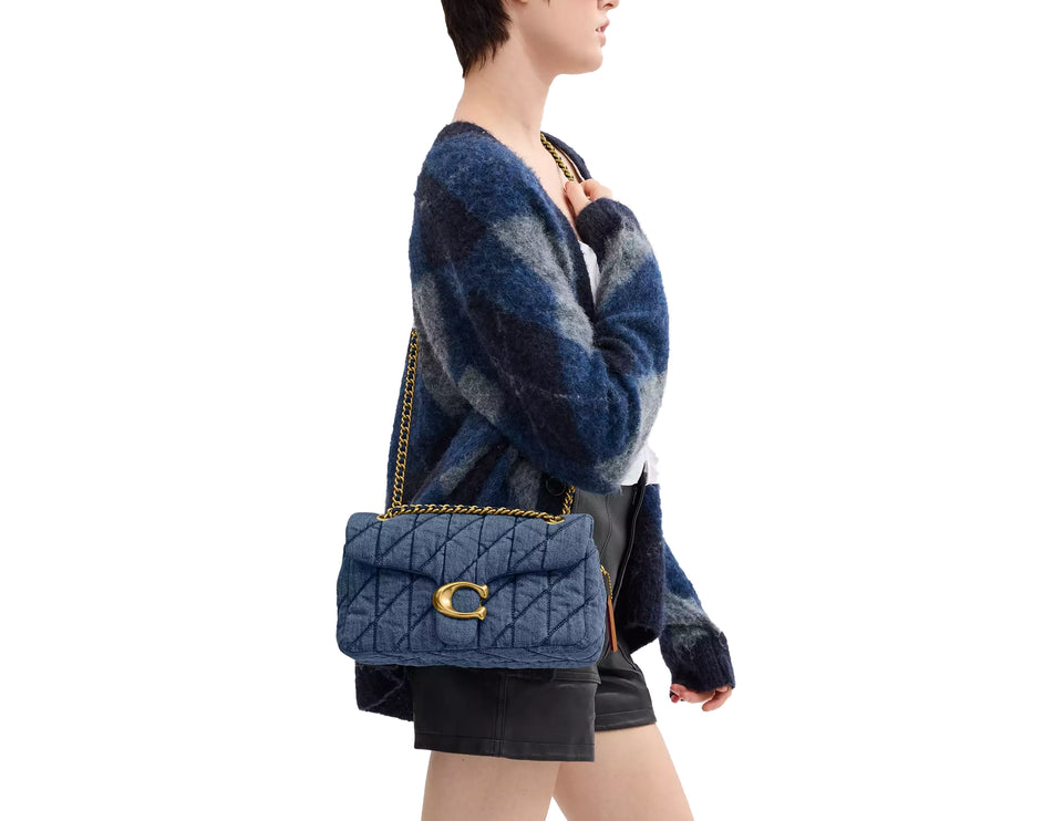 Coach Women's Tabby Shoulder Bag 26 With Quilting Denim/Brass/Indigo