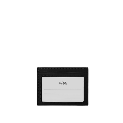 Coach Women's Slim Id Card Case Silver/Black