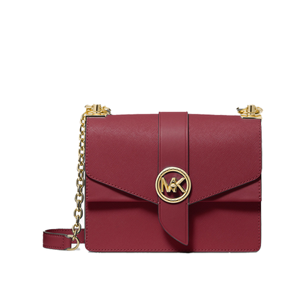 Michael Kors Women's Greenwich Small Saffiano Leather Crossbody Bag Deep Red